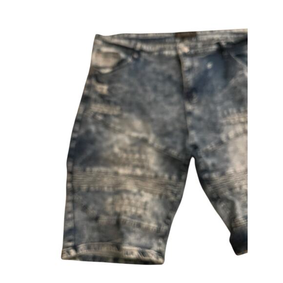 ENCRYPTED EUC MENS SIZE 44 GRUNGE BAGGY DISTRESSED DENIM BLUE JEAN SHORTS - Picture 5 of 7